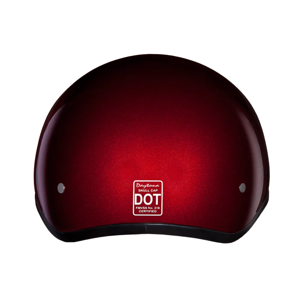 Daytona Helmets DOT Approved Daytona Skull Cap Half Shell Motorcycle Helmet - Beanie Style for Motorcycles, Cruisers, Scooters, and Mopeds - Black Cherry