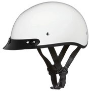 Daytona Helmets DOT Approved Daytona Skull Cap Half Shell Motorcycle Helmet - Beanie Style for Motorcycles, Cruisers, Scooters, and Mopeds - Hi-Gloss White