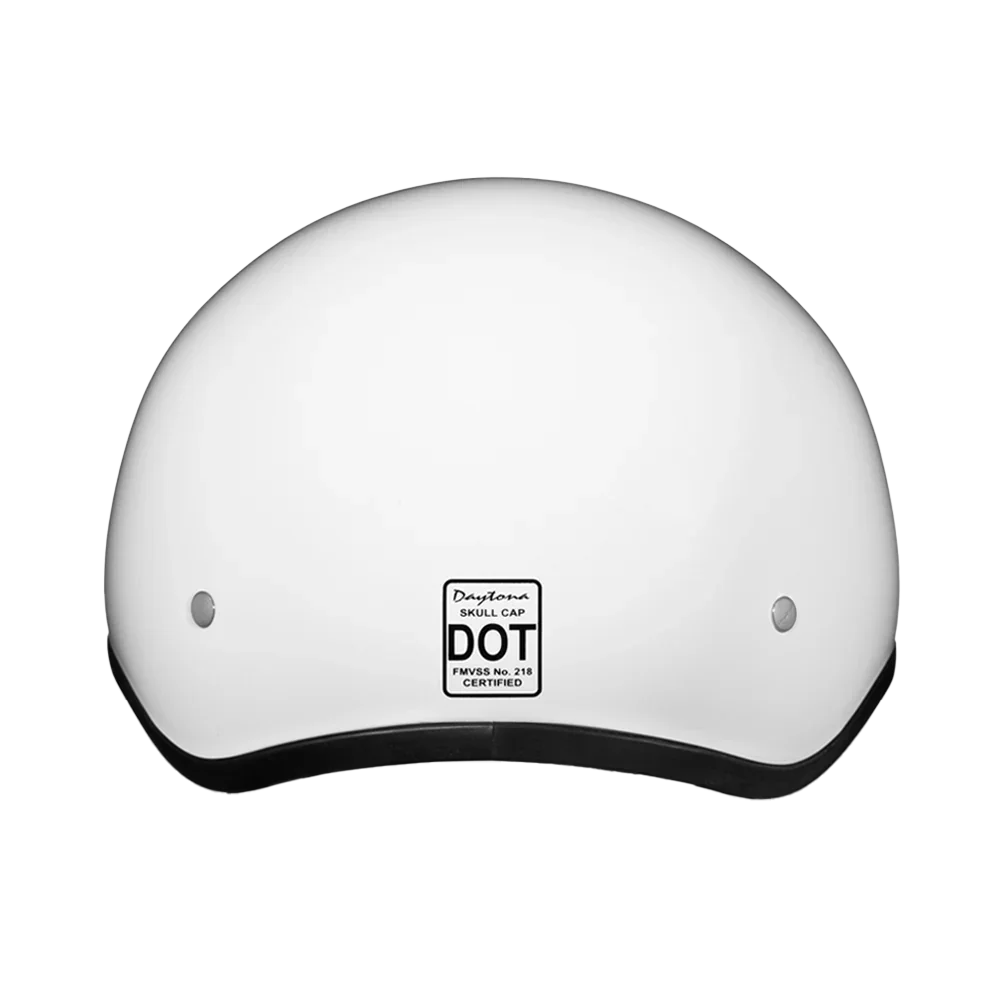 Daytona Helmets DOT Approved Daytona Skull Cap Half Shell Motorcycle Helmet - Beanie Style for Motorcycles, Cruisers, Scooters, and Mopeds - Hi-Gloss White
