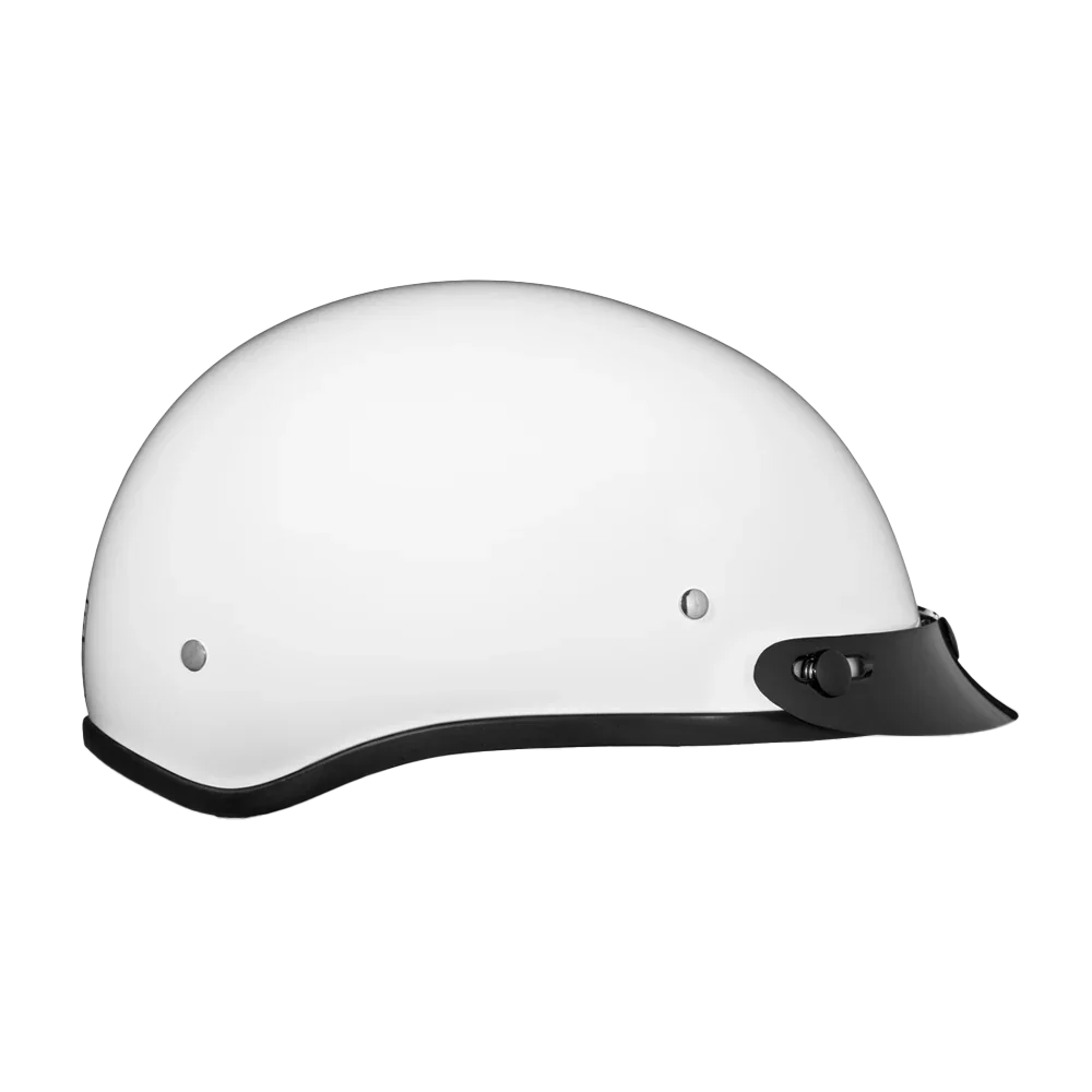Daytona Helmets DOT Approved Daytona Skull Cap Half Shell Motorcycle Helmet - Beanie Style for Motorcycles, Cruisers, Scooters, and Mopeds - Hi-Gloss White
