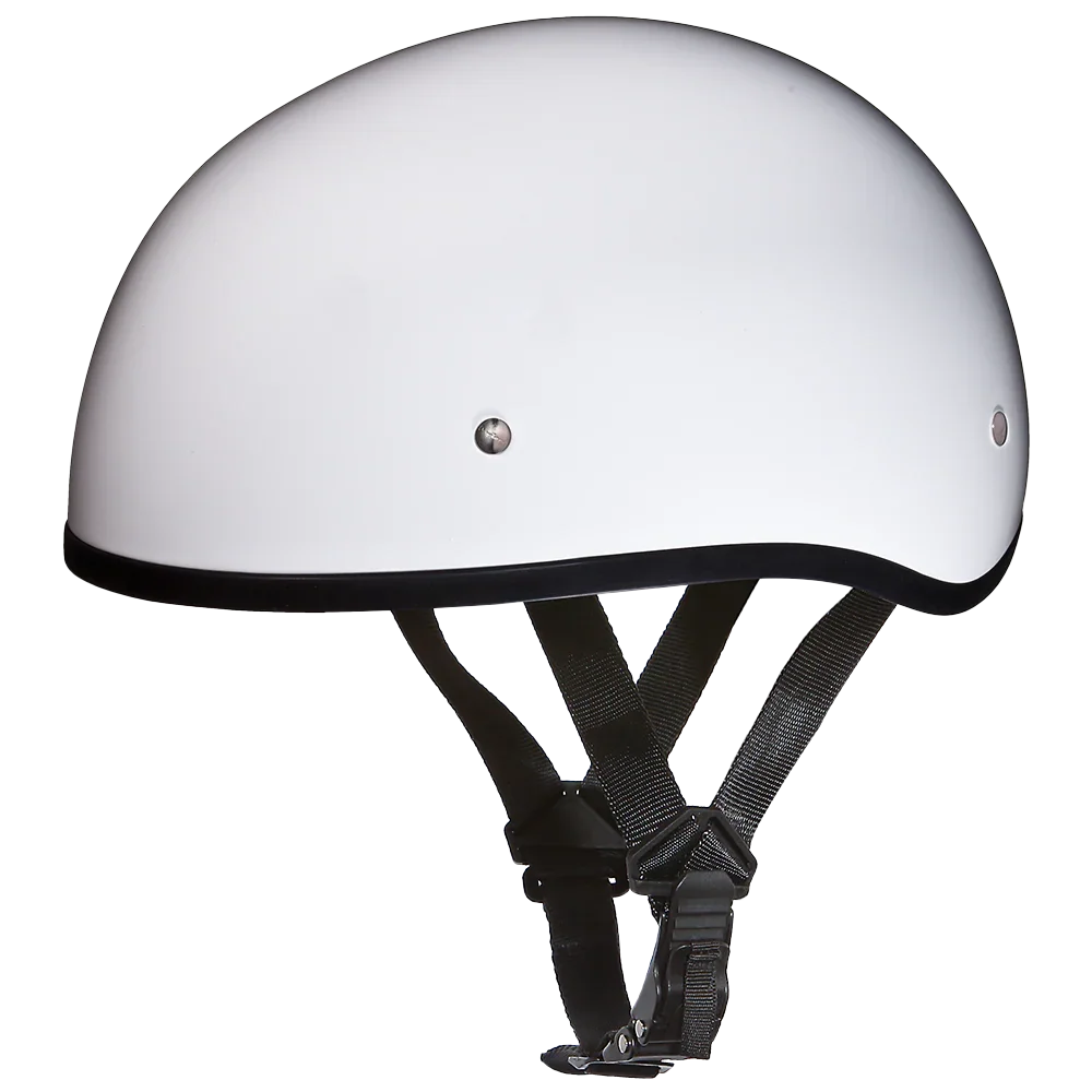 Daytona Helmets DOT Approved Daytona Skull Cap Half Shell Motorcycle Helmet - Beanie Style for Motorcycles, Cruisers, Scooters, and Mopeds W/O Visor- Hi-Gloss White