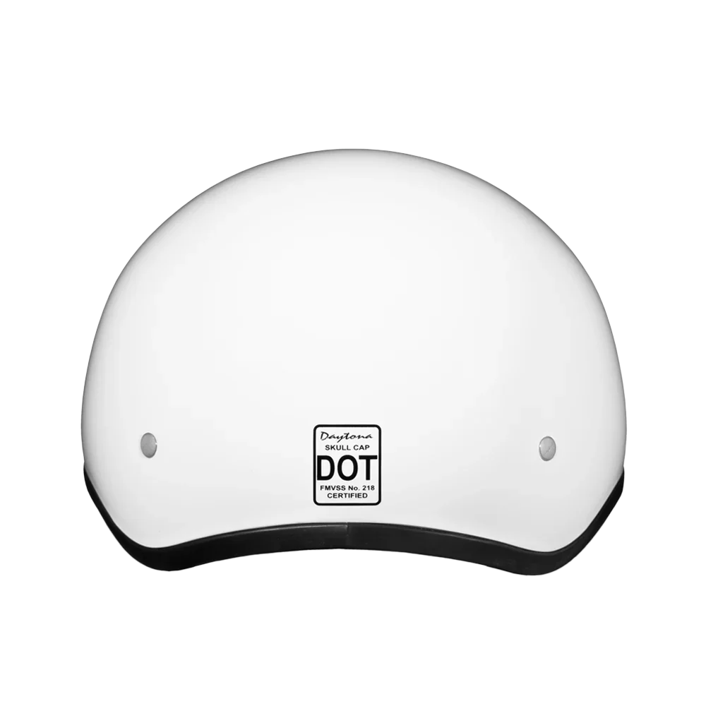 gloss white half helmet motorcycle Hot Leathers HLT68 'The O.G.' Glossy Advanced Skull Cap DOT Approved DOT certified Gmax HH-75 Half Helmet White