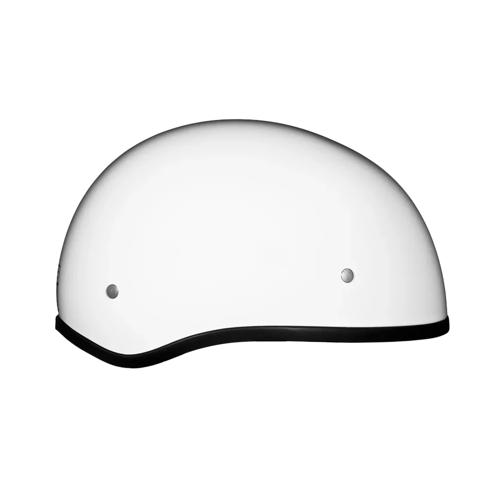 Daytona Helmets DOT Approved Daytona Skull Cap Half Shell Motorcycle Helmet - Beanie Style for Motorcycles, Cruisers, Scooters, and Mopeds W/O Visor- Hi-Gloss White