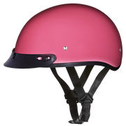 Daytona Helmets DOT Approved Daytona Skull Cap Half Shell Motorcycle Helmet - Beanie Style for Motorcycles, Cruisers, Scooters, and Mopeds - Hi-Gloss Pink