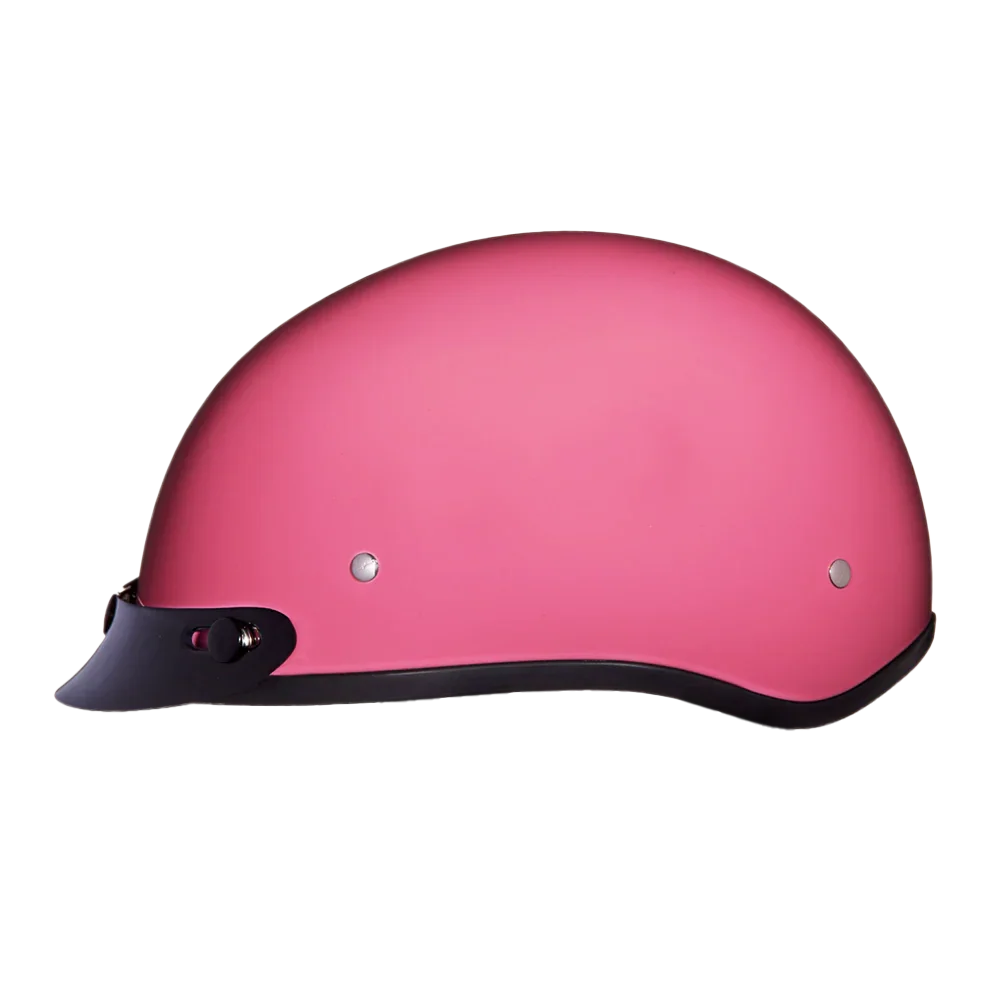 Daytona Helmets DOT Approved Daytona Skull Cap Half Shell Motorcycle Helmet - Beanie Style for Motorcycles, Cruisers, Scooters, and Mopeds - Hi-Gloss Pink