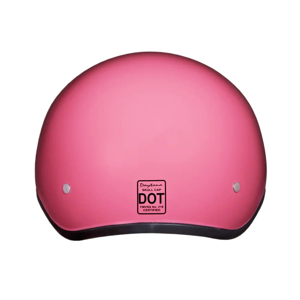 Daytona Helmets DOT Approved Daytona Skull Cap Half Shell Motorcycle Helmet - Beanie Style for Motorcycles, Cruisers, Scooters, and Mopeds - Hi-Gloss Pink