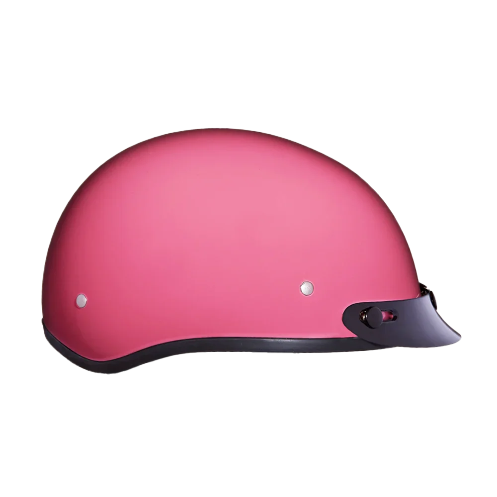 Daytona Helmets DOT Approved Daytona Skull Cap Half Shell Motorcycle Helmet - Beanie Style for Motorcycles, Cruisers, Scooters, and Mopeds - Hi-Gloss Pink