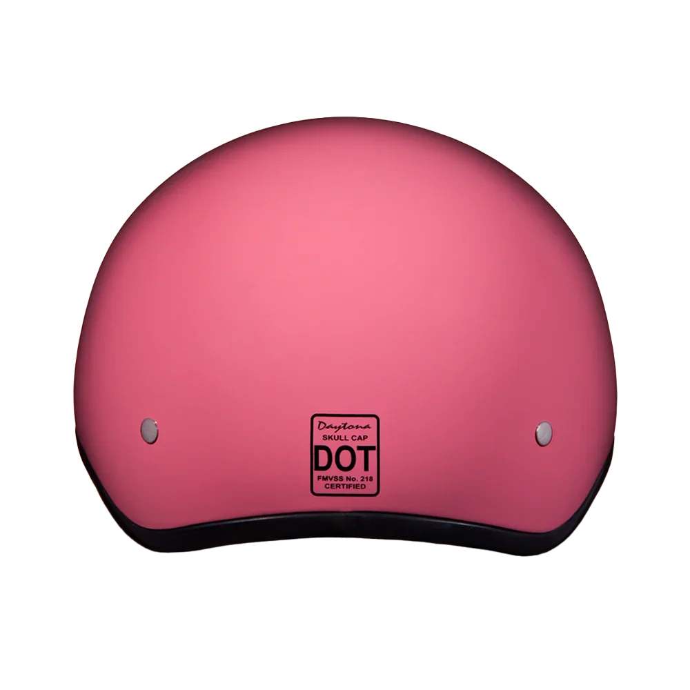 Daytona Helmets DOT Approved Daytona Skull Cap Half Shell Motorcycle Helmet - Beanie Style for Motorcycles, Cruisers, Scooters, and Mopeds W/O Visor- Hi-Gloss Pink
