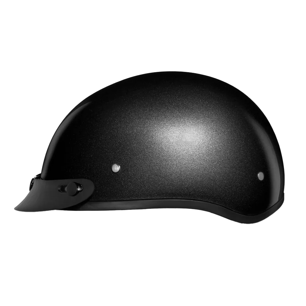 Daytona Helmets DOT Approved Daytona Skull Cap Half Shell Motorcycle Helmet - Beanie Style for Motorcycles, Cruisers, Scooters, and Mopeds - Gun Metal Grey Metallic