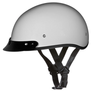 Daytona Helmets DOT Approved Daytona Skull Cap Half Shell Motorcycle Helmet - Beanie Style for Motorcycles, Cruisers, Scooters, and Mopeds - Pearl White