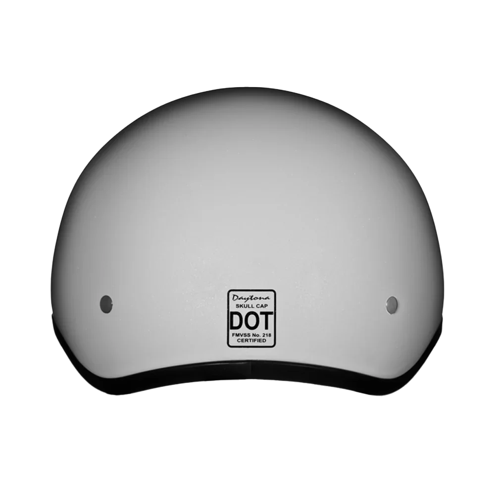 Daytona Skull Cap Half Helmet with Peak Visor, Pearl White / S