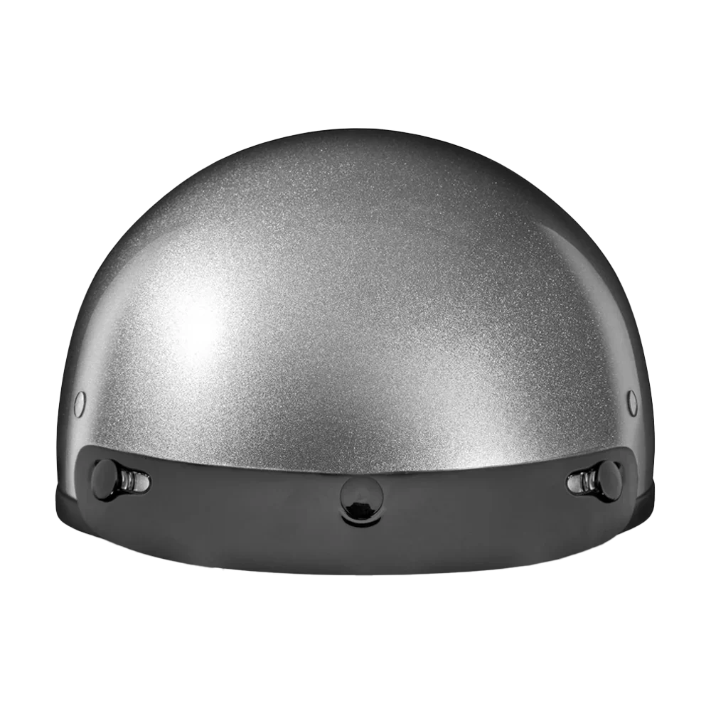 Daytona Helmets DOT Approved Daytona Skull Cap Half Shell Motorcycle Helmet - Beanie Style for Motorcycles, Cruisers, Scooters, and Mopeds - Silver Metallic