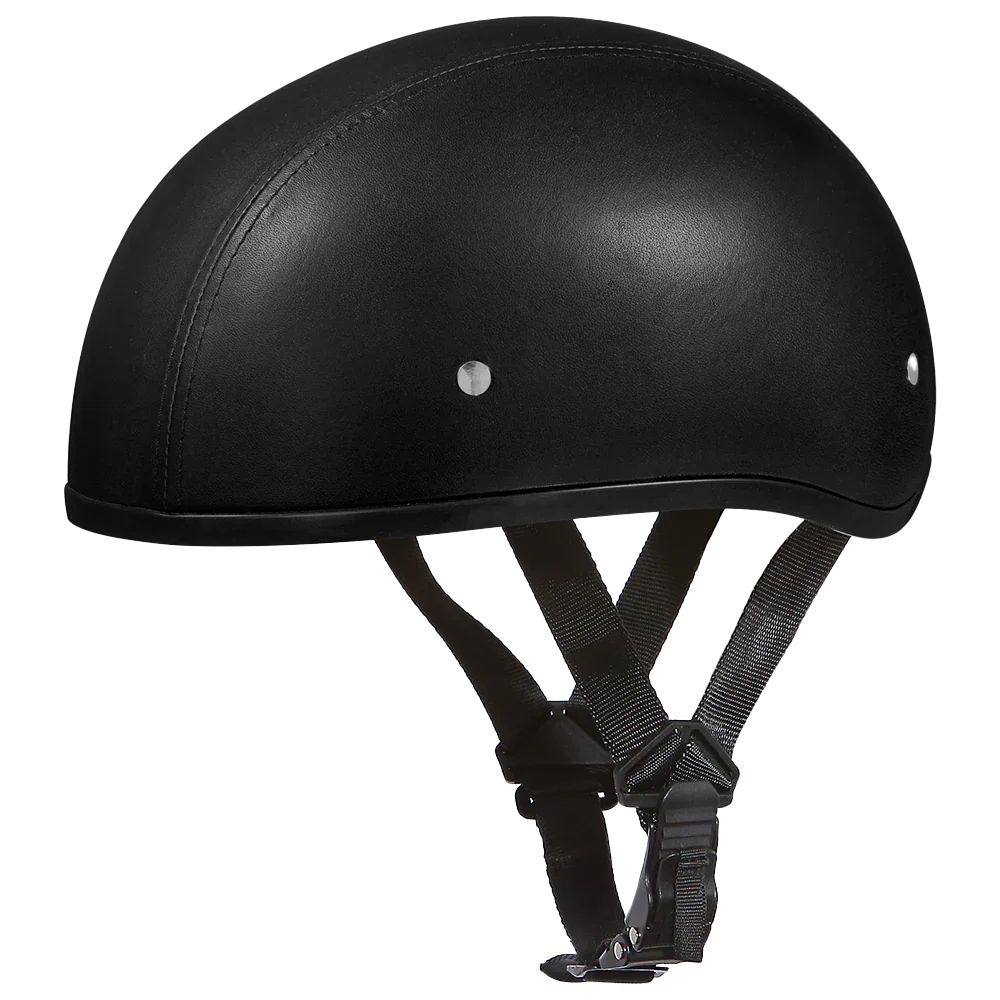Daytona Helmets D.O.T. Daytona Skull Cap W/O Visor- Leather Covered