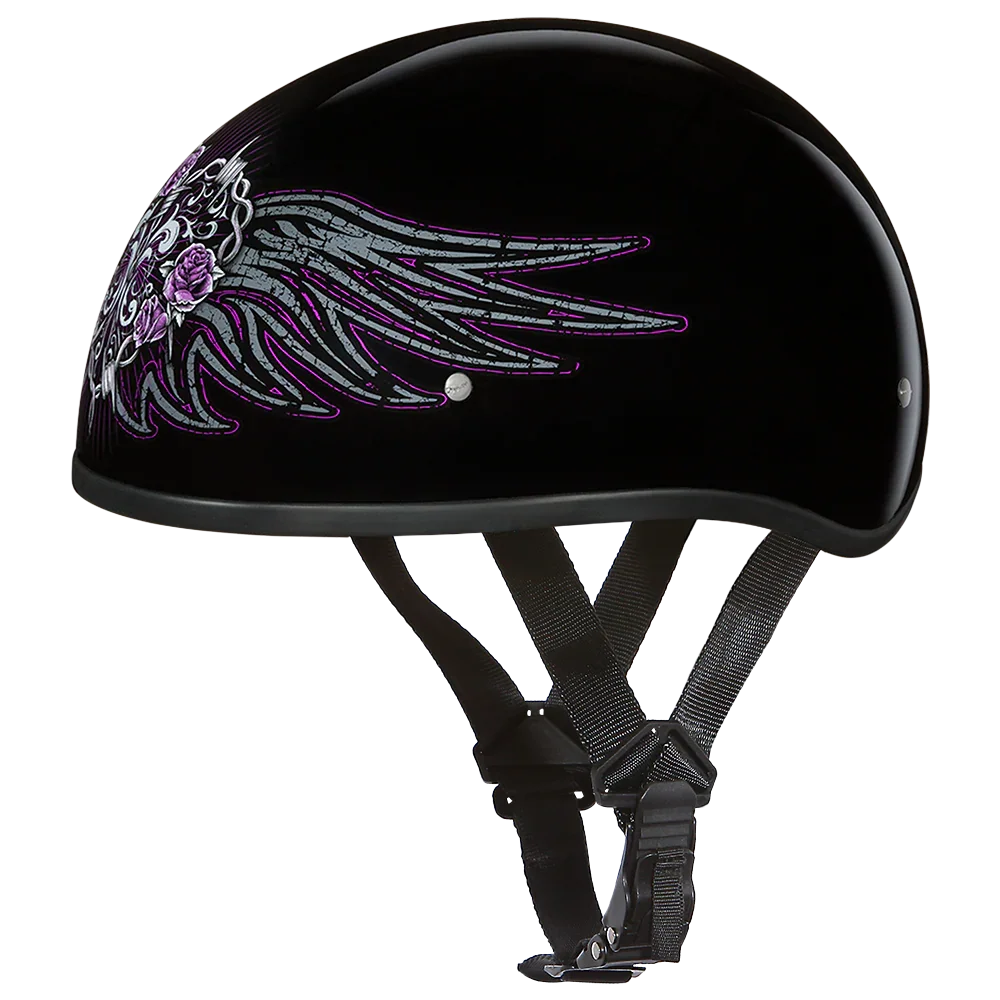 Daytona Barbed Wire Heart Skull Cap Half Helmet
