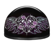 Daytona Helmets DOT Approved Daytona Motorcycle Half Face Helmet - Skull Cap Graphics for Men & Women, Scooters, ATVs, UTVs & Choppers - W/ Barbed Wire Heart