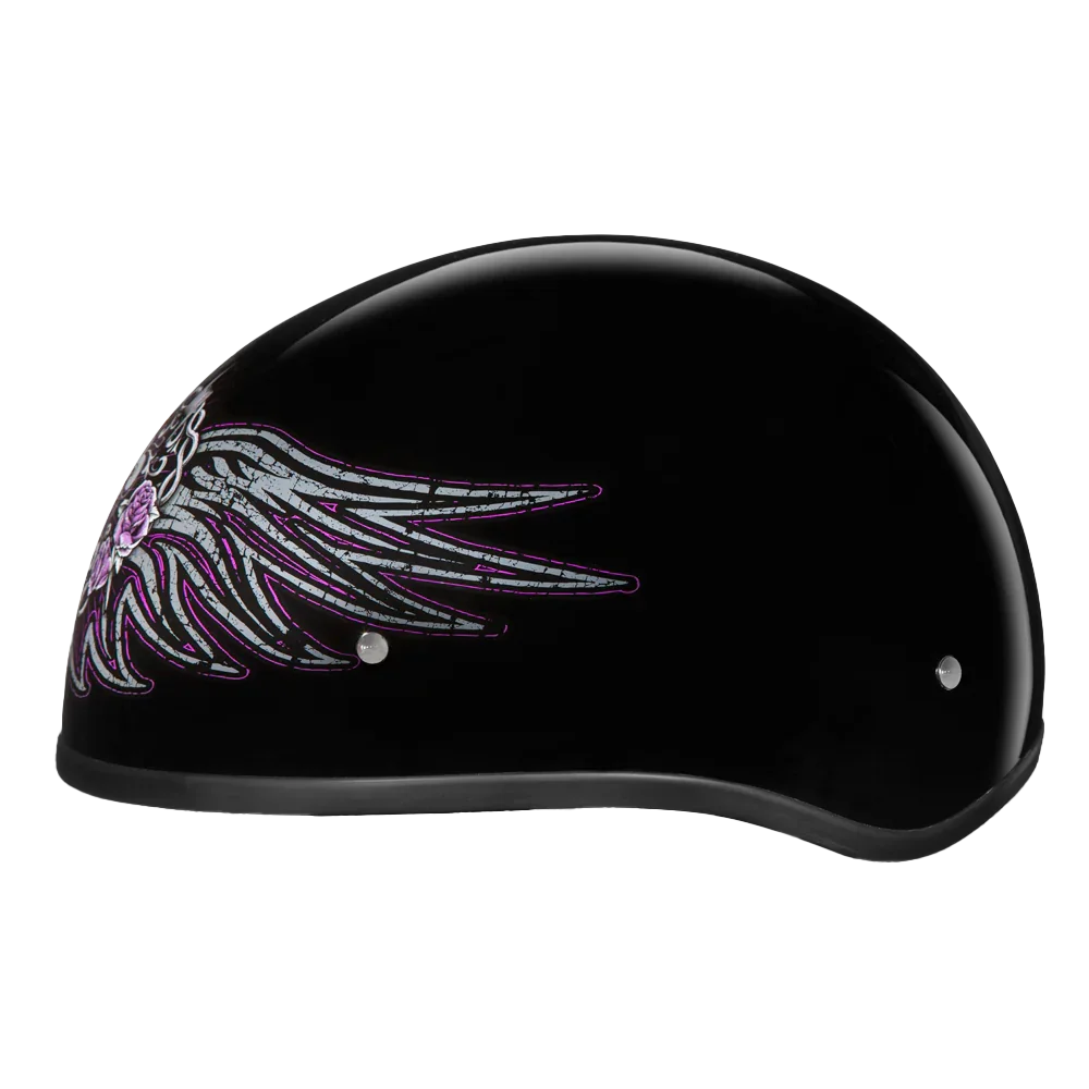 Daytona Helmets DOT Approved Daytona Motorcycle Half Face Helmet - Skull Cap Graphics for Men & Women, Scooters, ATVs, UTVs & Choppers - W/ Barbed Wire Heart