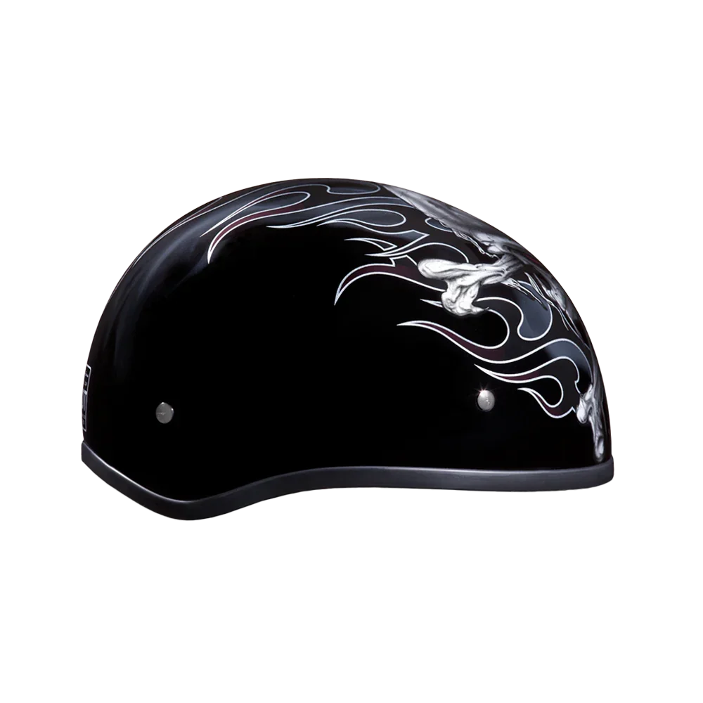 Daytona Helmets DOT Approved Daytona Motorcycle Half Face Helmet - Skull Cap Graphics for Men & Women, Scooters, ATVs, UTVs & Choppers - W/ Cross Bones