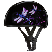 Daytona Helmets DOT Approved Daytona Motorcycle Half Face Helmet - Skull Cap Graphics for Men & Women, Scooters, ATVs, UTVs & Choppers - W/ Dragonfly