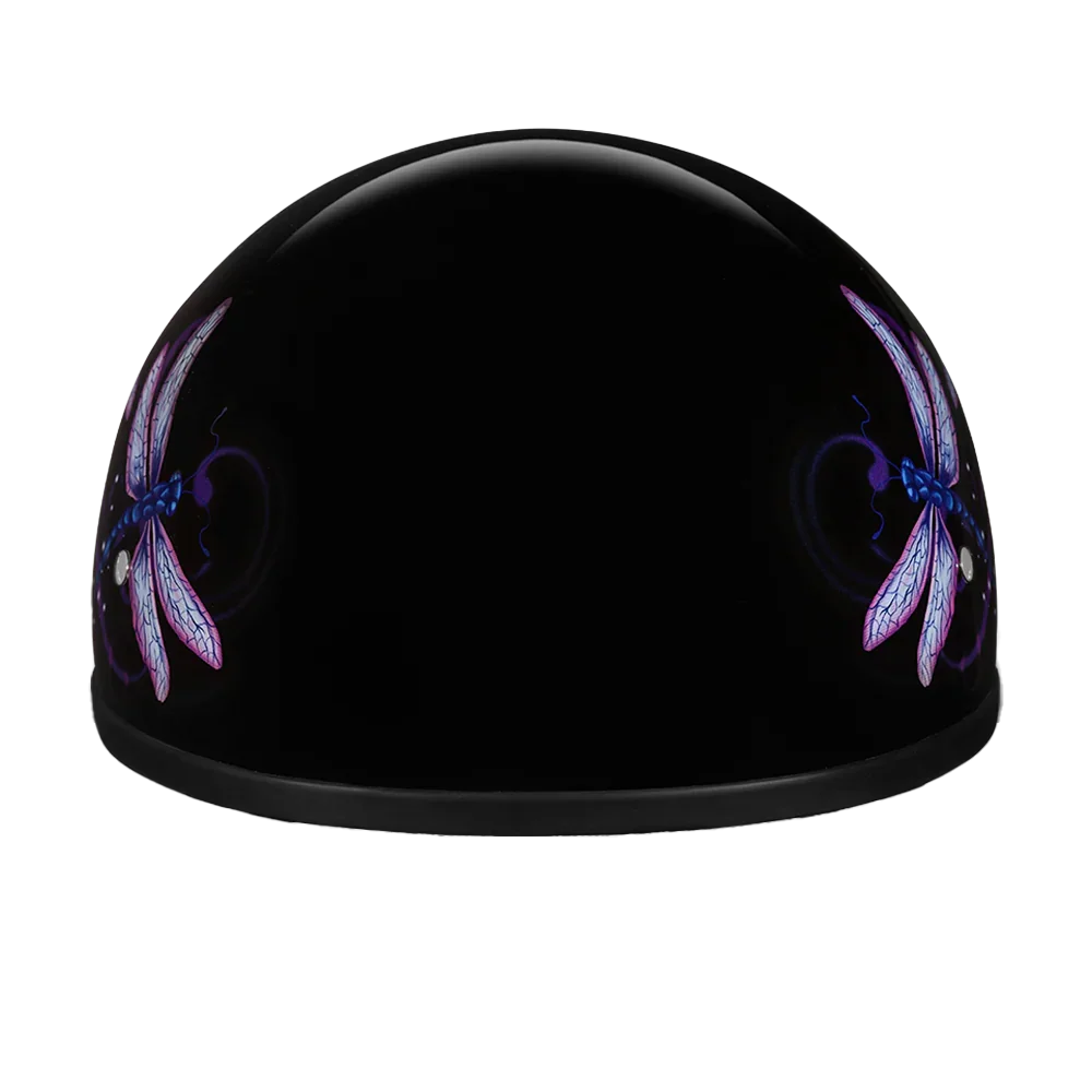 Daytona Helmets DOT Approved Daytona Motorcycle Half Face Helmet - Skull Cap Graphics for Men & Women, Scooters, ATVs, UTVs & Choppers - W/ Dragonfly