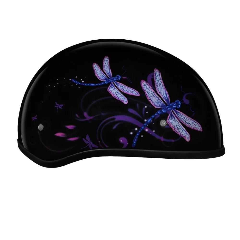 Daytona Helmets DOT Approved Daytona Motorcycle Half Face Helmet - Skull Cap Graphics for Men & Women, Scooters, ATVs, UTVs & Choppers - W/ Dragonfly