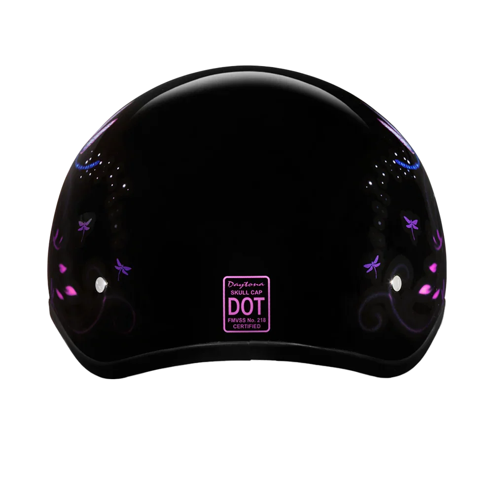 Daytona Women's Skull Cap Dragonfly Half Helmet
