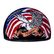 Daytona Helmets DOT Approved Daytona Motorcycle Half Face Helmet - Skull Cap Graphics for Men & Women, Scooters, ATVs, UTVs & Choppers - W/ Freedom 2.0