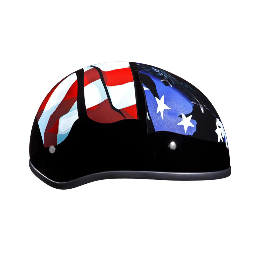 Daytona Helmets DOT Approved Daytona Motorcycle Half Face Helmet - Skull Cap Graphics for Men & Women, Scooters, ATVs, UTVs & Choppers - W/ Freedom