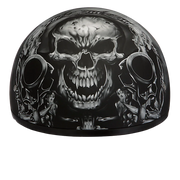 Daytona Helmets DOT Approved Daytona Motorcycle Half Face Helmet - Skull Cap Graphics for Men & Women, Scooters, ATVs, UTVs & Choppers - W/ Guns