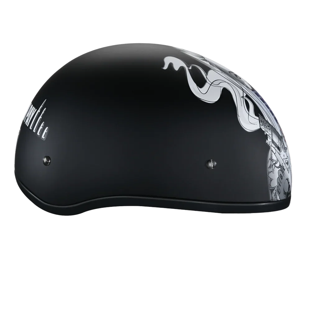 Daytona Helmets DOT Approved Daytona Motorcycle Half Face Helmet - Skull Cap Graphics for Men & Women, Scooters, ATVs, UTVs & Choppers - W/ Make 'Em Pay