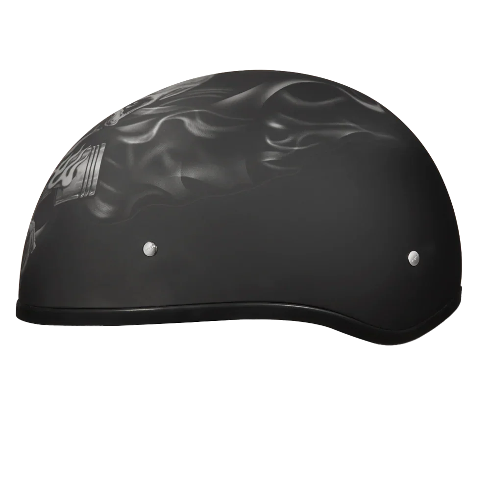 Daytona Helmets DOT Approved Daytona Motorcycle Half Face Helmet - Skull Cap Graphics for Men & Women, Scooters, ATVs, UTVs & Choppers - W/  Pistons Skull