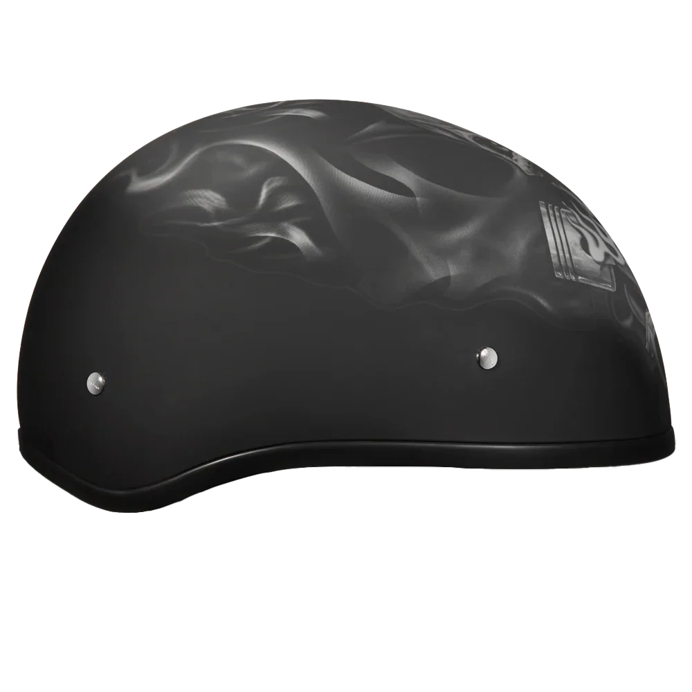 Daytona Helmets DOT Approved Daytona Motorcycle Half Face Helmet - Skull Cap Graphics for Men & Women, Scooters, ATVs, UTVs & Choppers - W/  Pistons Skull