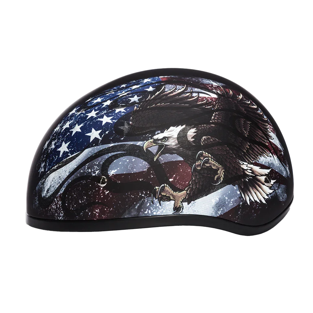 Daytona Helmets DOT Approved Daytona Motorcycle Half Face Helmet - Skull Cap Graphics for Men & Women, Scooters, ATVs, UTVs & Choppers - W/ USA