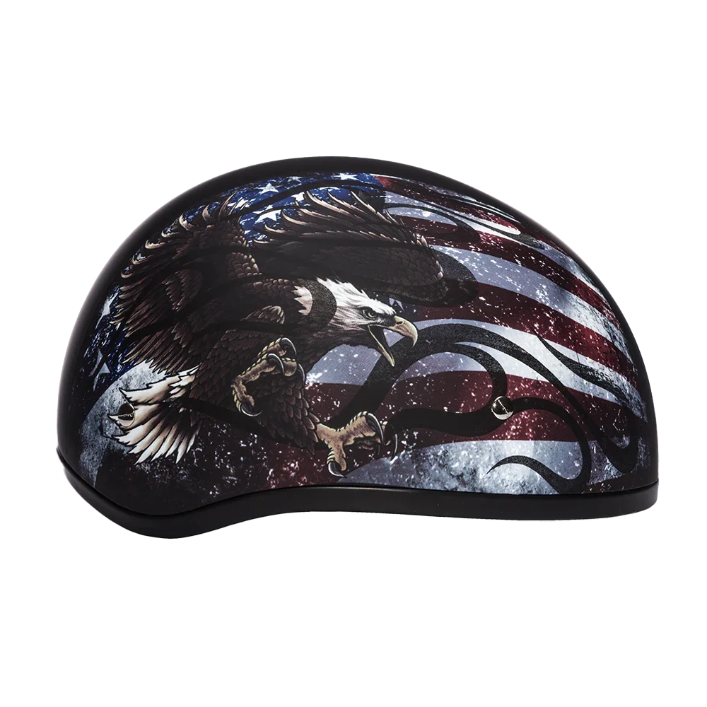 Daytona Helmets DOT Approved Daytona Motorcycle Half Face Helmet - Skull Cap Graphics for Men & Women, Scooters, ATVs, UTVs & Choppers - W/ USA