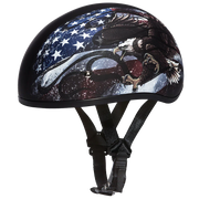Daytona Helmets DOT Approved Daytona Motorcycle Half Face Helmet - Skull Cap Graphics for Men & Women, Scooters, ATVs, UTVs & Choppers - W/ USA