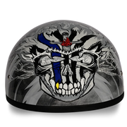 Daytona Helmets DOT Approved Daytona Motorcycle Half Face Helmet - Skull Cap Graphics for Men & Women, Scooters, ATVs, UTVs & Choppers - W/ Thunder
