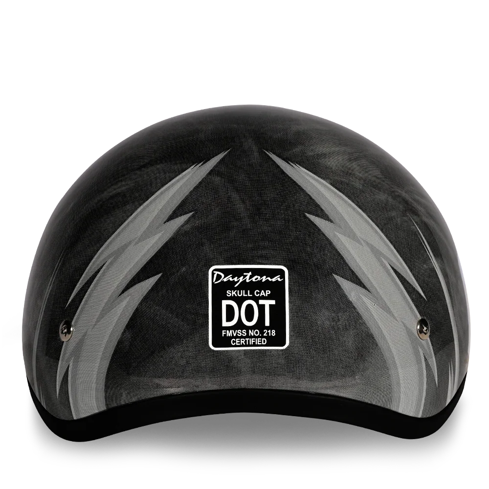 Daytona Helmets DOT Approved Daytona Motorcycle Half Face Helmet - Skull Cap Graphics for Men & Women, Scooters, ATVs, UTVs & Choppers - W/ Thunder
