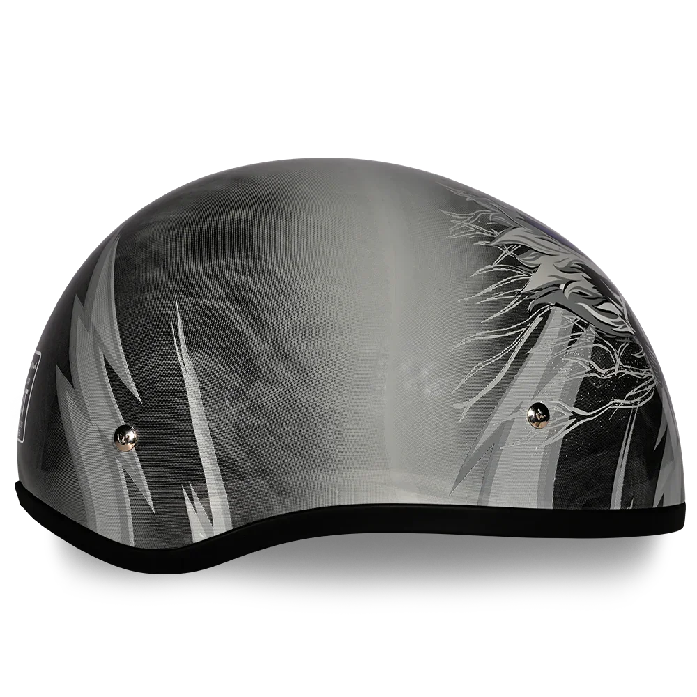 Daytona Helmets DOT Approved Daytona Motorcycle Half Face Helmet - Skull Cap Graphics for Men & Women, Scooters, ATVs, UTVs & Choppers - W/ Thunder