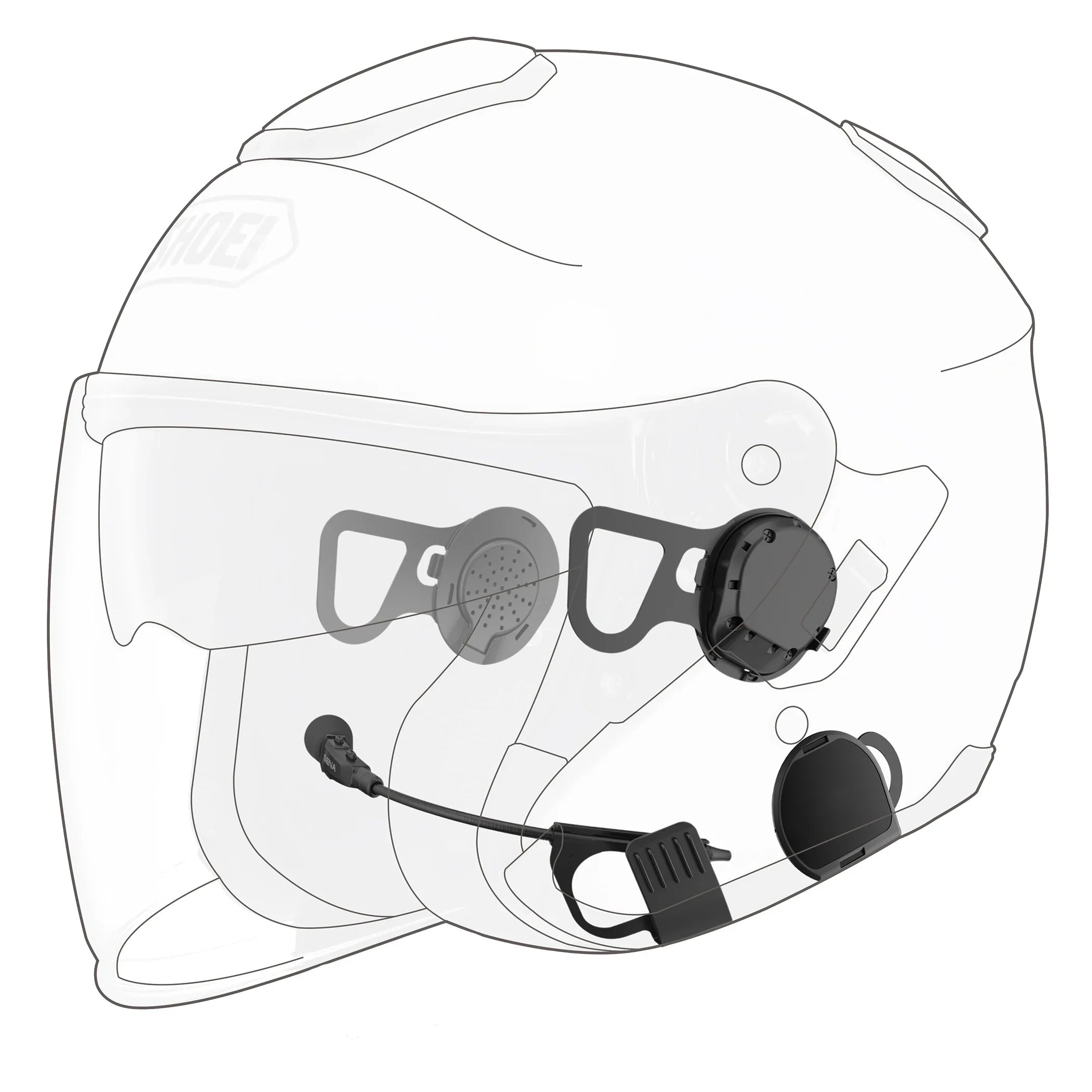 sena 10u for shoei j cruise helmet SENA 10U SYSTEM SHOEI JCRUIS – The Helmet Shop