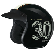 Daytona Helmets DOT Approved Daytona Cruiser Open Face Motorcycle Helmet - Men, Women & Youth - With Visor & Graphics - W/ Daytona 30th