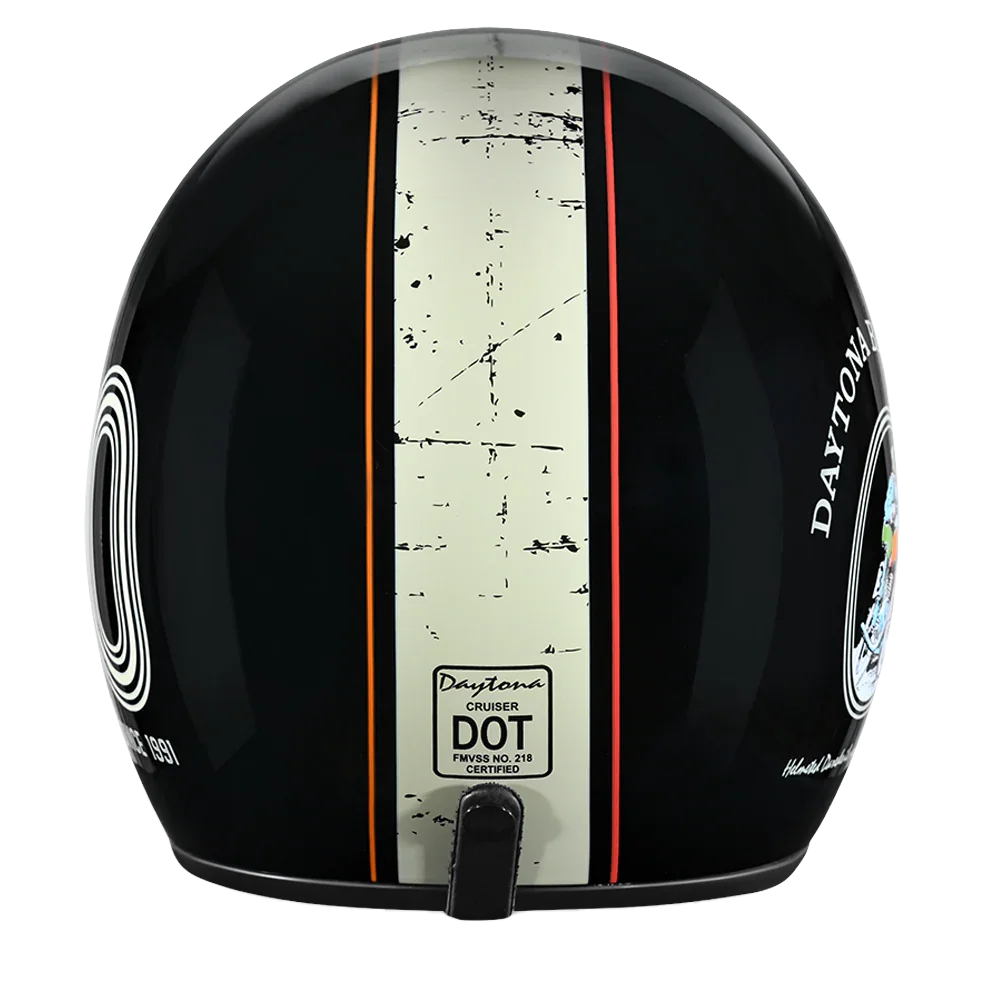 Daytona Helmets DOT Approved Daytona Cruiser Open Face Motorcycle Helmet - Men, Women & Youth - With Visor & Graphics - W/ Daytona 30th