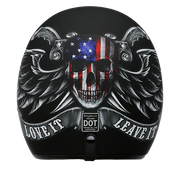 Daytona Helmets DOT Approved Daytona Cruiser Open Face Motorcycle Helmet - Men, Women & Youth - With Visor & Graphics - W/ Love It
