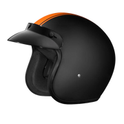 Daytona Helmets DOT Approved Daytona Cruiser Open Face Motorcycle Helmet - Men, Women & Youth - With Visor & Graphics - W/ Orange Pin Stripe