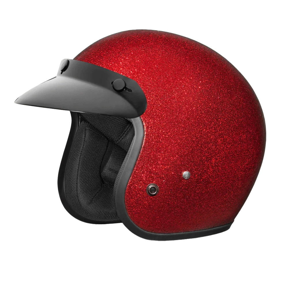 Daytona Helmets D.O.T. Daytona Cruiser- Red Metal Flake