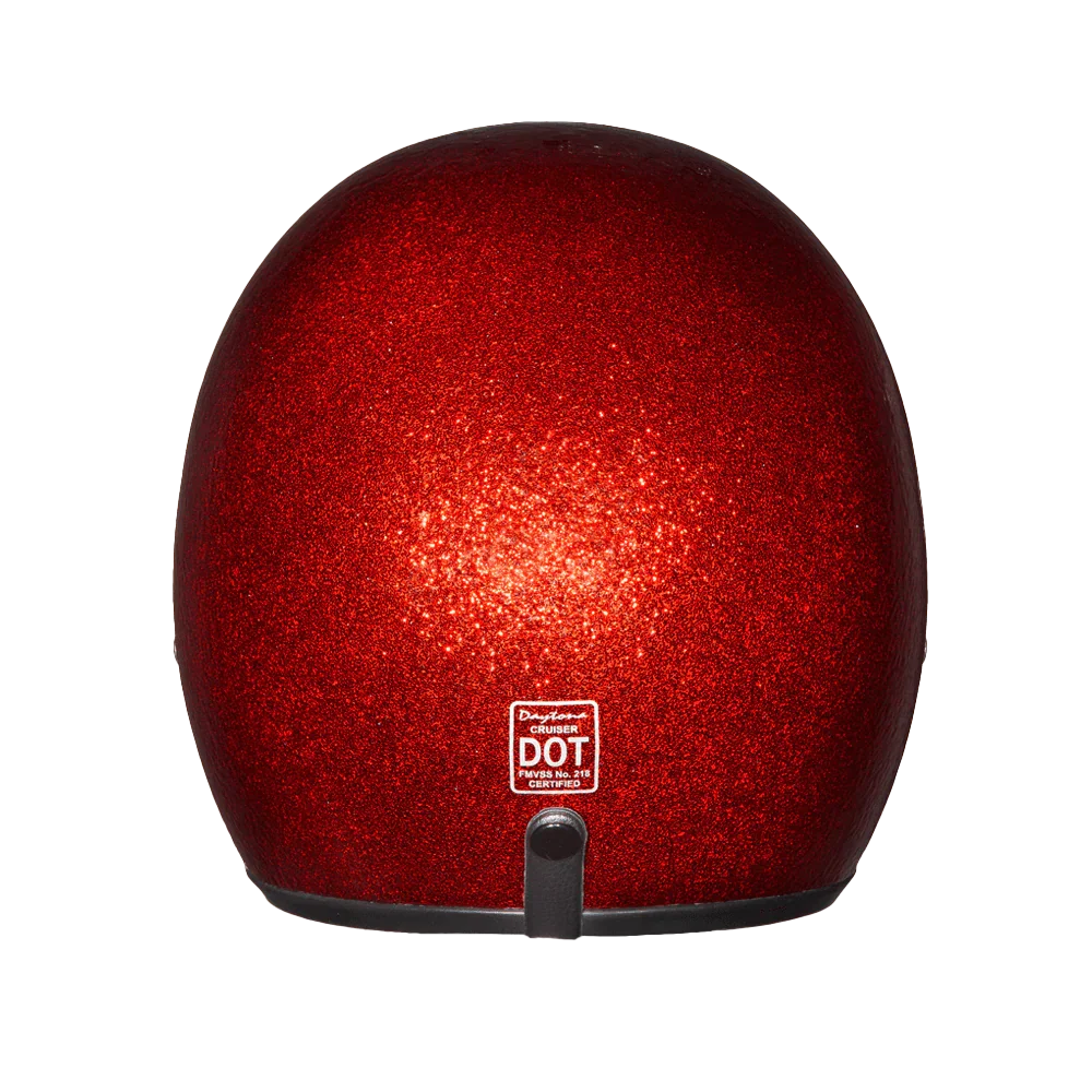 Daytona Helmets D.O.T. Daytona Cruiser- Red Metal Flake