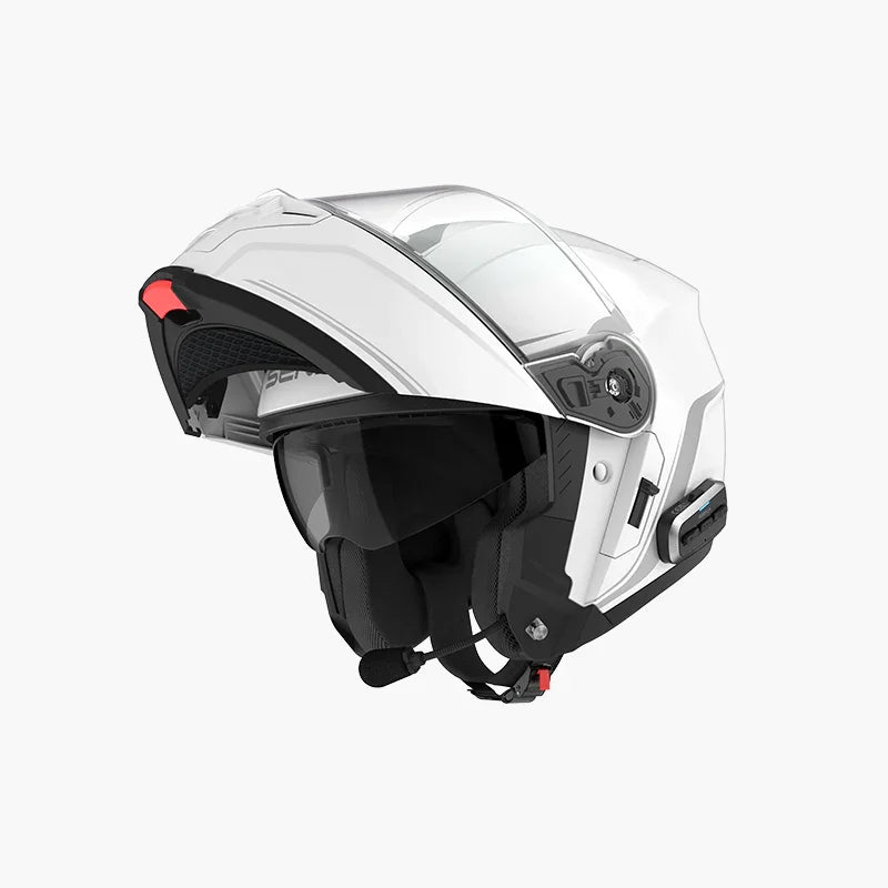SENA OUTRUSH 2 FLIP UP HELMET W/MESH GLOSSY WHITE SM