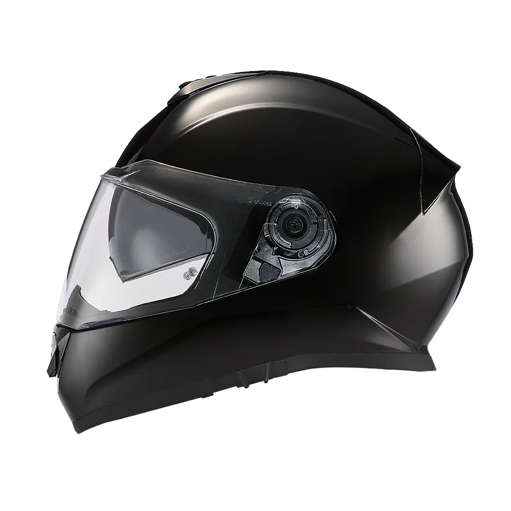 Daytona Helmets Daytona Detour Full Face Motorcycle Helmet - DOT Certified, Dual Visor, Street Bike Helmet, Men/Women/Youth - Hi-Gloss Black