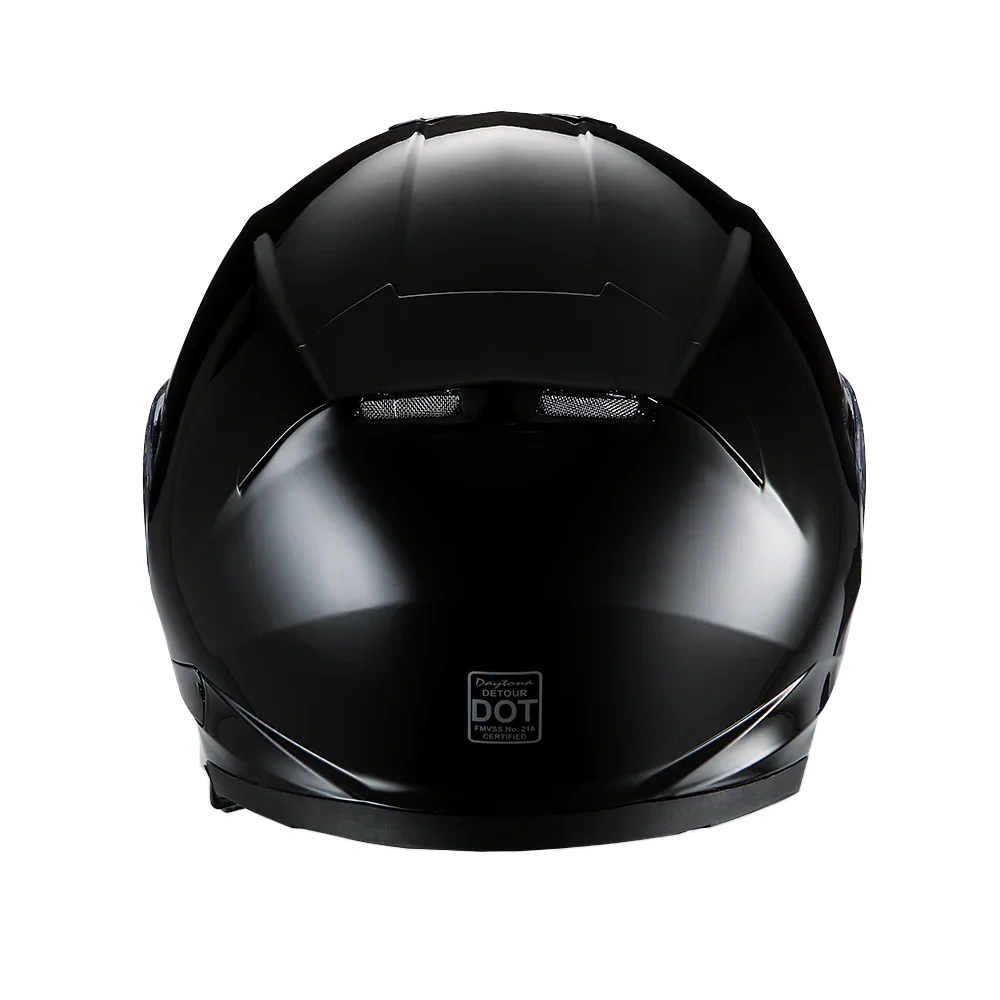 Daytona Helmets Daytona Detour Full Face Motorcycle Helmet - DOT Certified, Dual Visor, Street Bike Helmet, Men/Women/Youth - Hi-Gloss Black