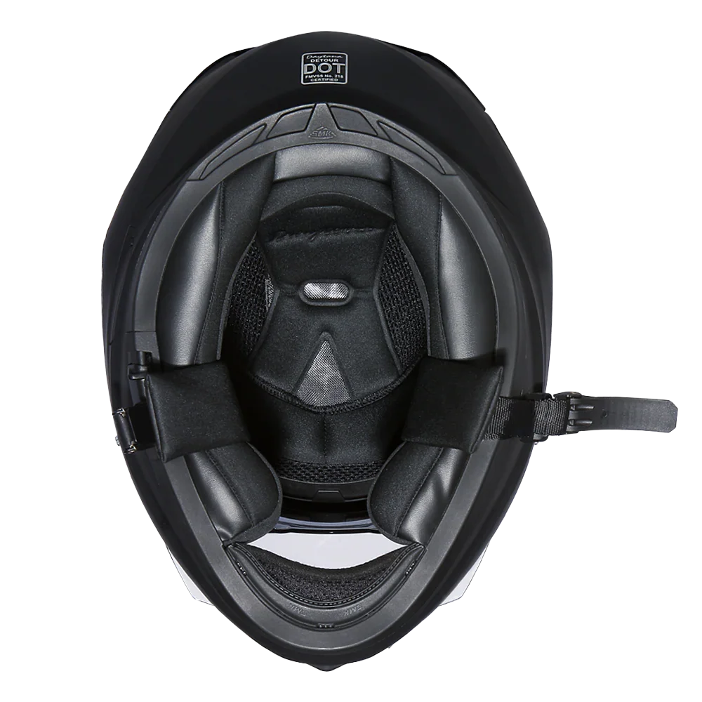 Daytona Helmets Daytona Detour Full Face Motorcycle Helmet - DOT Certified, Dual Visor, Street Bike Helmet, Men/Women/Youth - Hi-Gloss Black