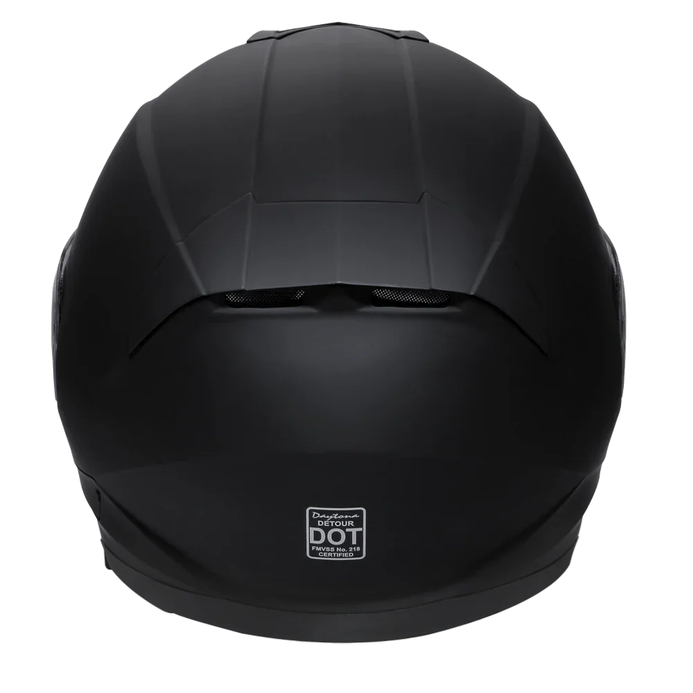 Daytona Helmets Daytona Detour Full Face Motorcycle Helmet - DOT Certified, Dual Visor, Street Bike Helmet, Men/Women/Youth - Dull Black