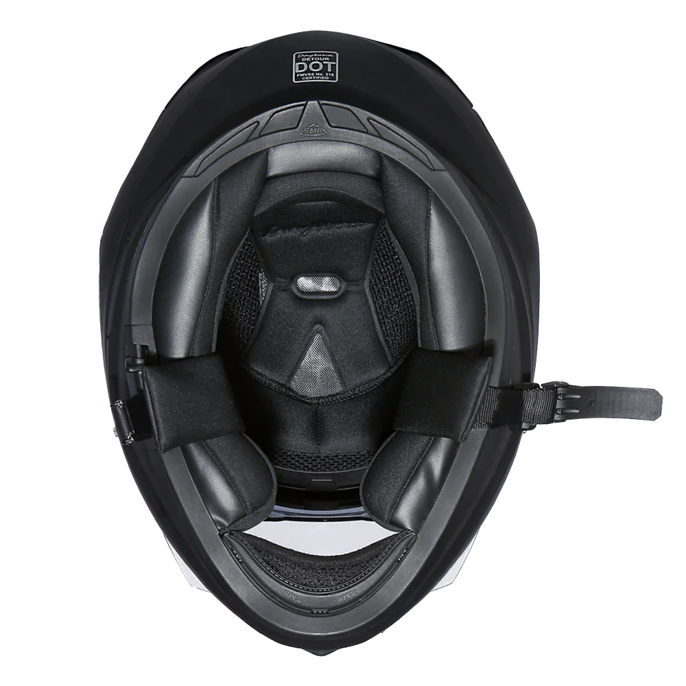 Daytona Helmets Daytona Detour Full Face Motorcycle Helmet - DOT Certified, Dual Visor, Street Bike Helmet, Men/Women/Youth - Dull Black
